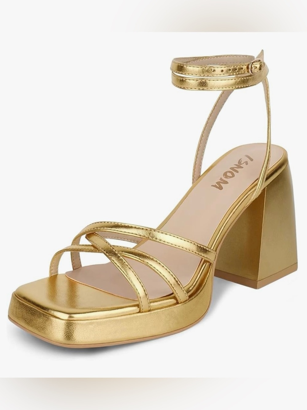 NWT Gold Platform Block Heels